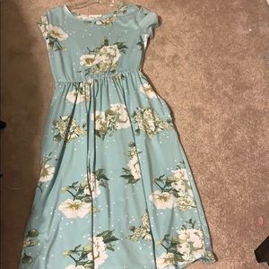 Blue and White Flower Dress